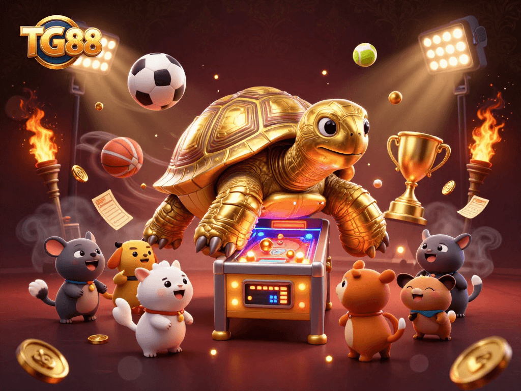 Engage in thrilling games at TG88 with a dynamic scene showcasing excitement in online gambling.