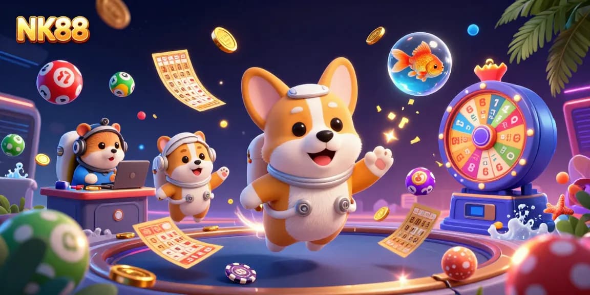 Engage with rewarding gameplay at NK88's floating casino adventure amidst vibrant dynamic elements.