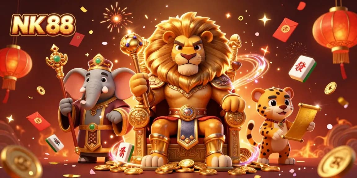 Experience thrilling gameplay with NK 88 in this vibrant 3D casino illustration.