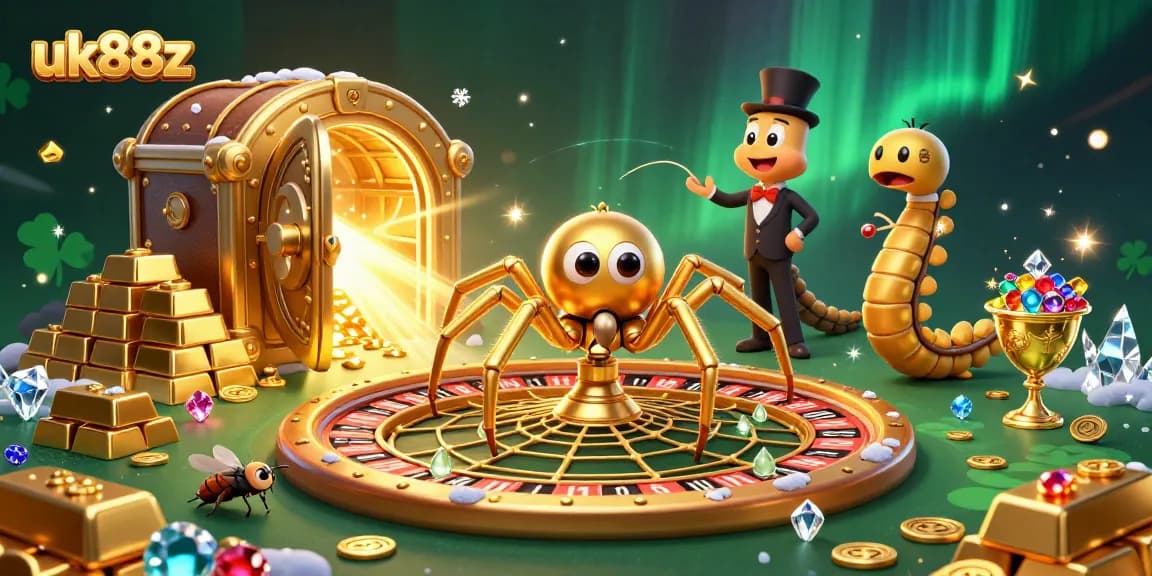 Spin the golden web of luck at uk88z's exciting casino, bet on vibrant roulette!