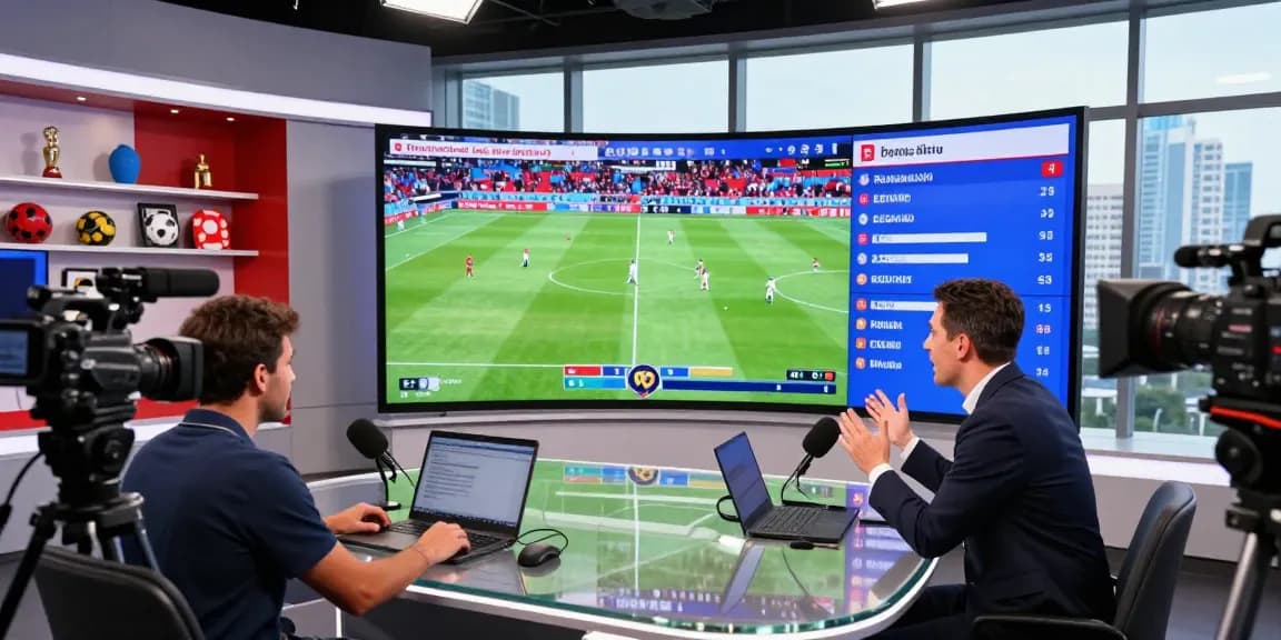 Engaging sports analysis scene featuring Bongdata for World Cup insights.
