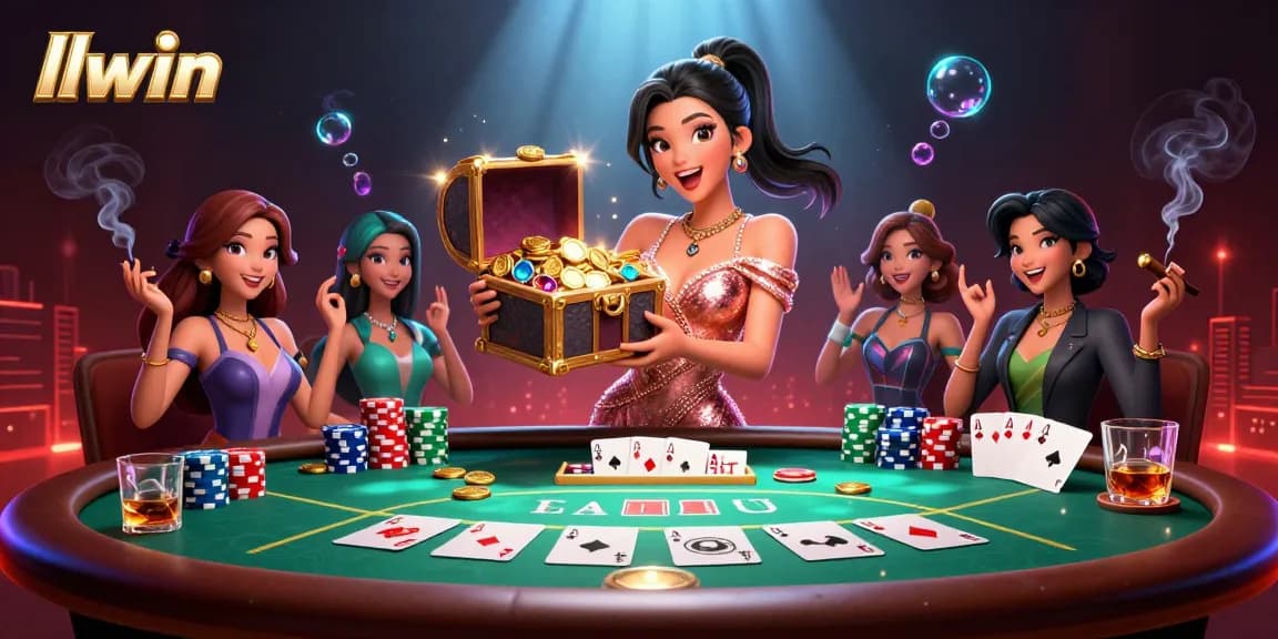 Play exciting games and win luxurious prizes at llwin, featuring an elegant gambling scene.