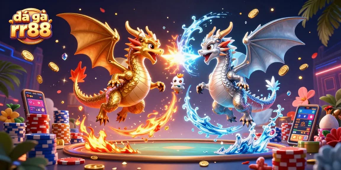 Experience the excitement of đá gà rr88 with dynamic dragon combat, betting action, and vibrant casino elements.