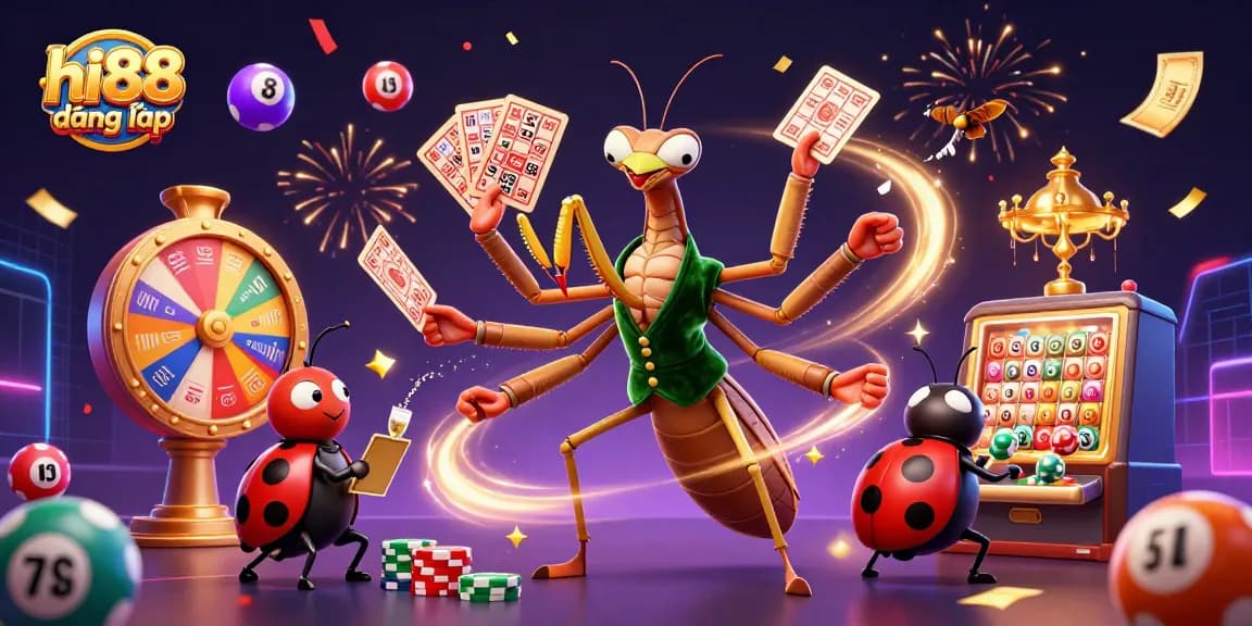 Play and win at hi88 đăng nhập with vibrant casino elements and lively characters.