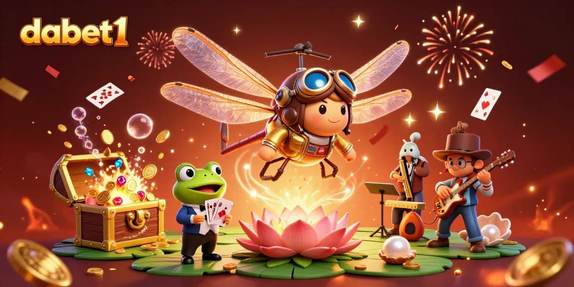 Experience vibrant gaming at dabet1 with a dazzling casino scene featuring unique characters and elements.