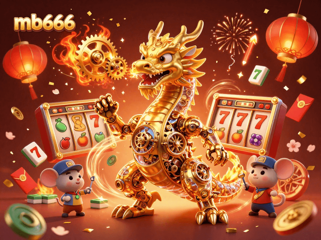 Experience exciting gaming moments at mb666 with a golden dragon and dynamic slot elements!