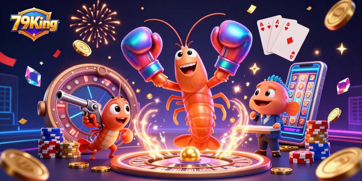 Experience thrilling gameplay at 79King with vibrant 3D characters and sparkling casino elements