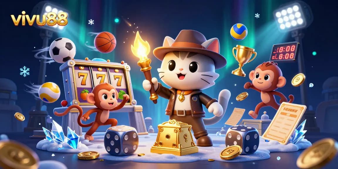 Experience the vibrant world of vivu88 as the archaeologist cat uncovers casino treasures.
