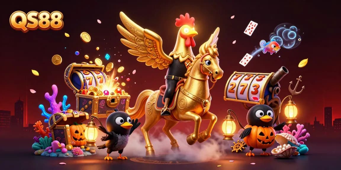 Engage in thrilling gameplay at QS88's vibrant casino with dynamic characters and stunning visuals.