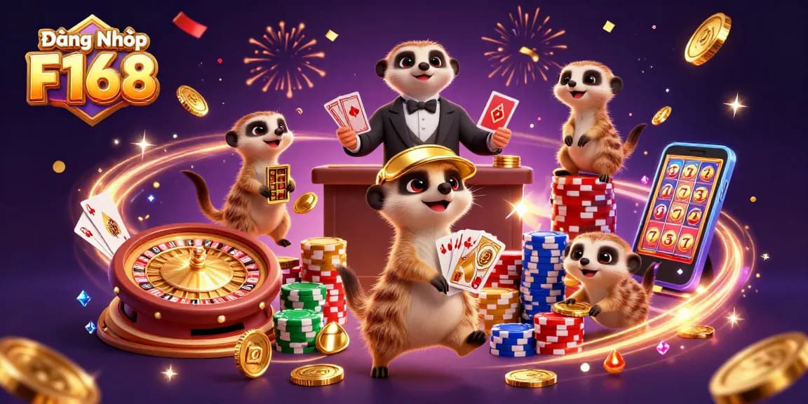 Engage in Đăng Nhập F168 as meerkats manage an exciting casino adventure, promoting thrilling gaming.