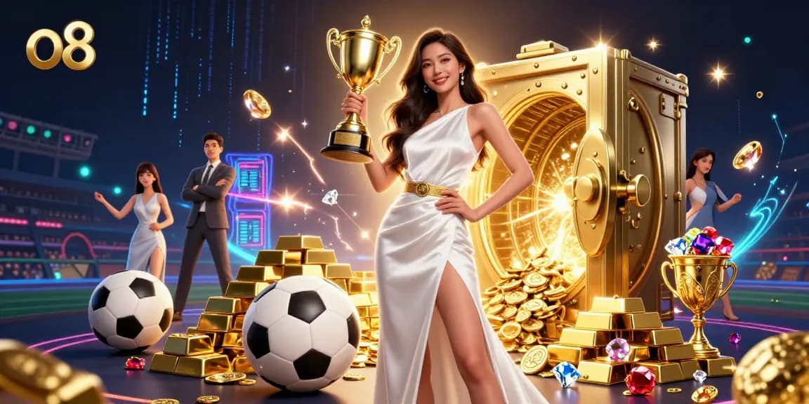 Bet on o8 and celebrate victories with a dazzling casino scene filled with luxury and excitement.