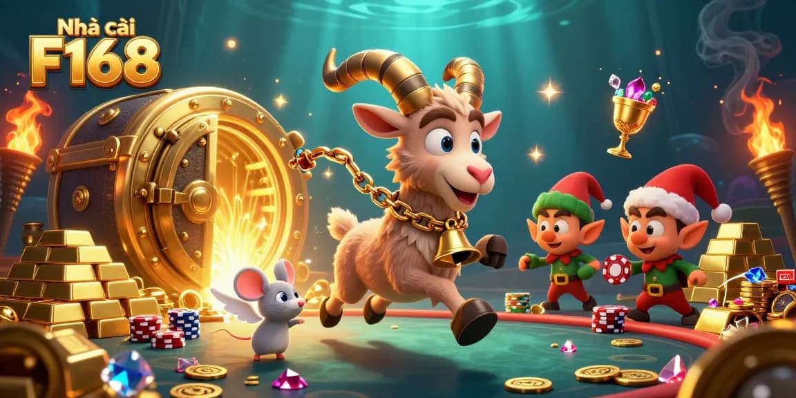 Experience thrilling moments with Nhà cái F168 in this vibrant 3D casino illustration featuring exciting characters and rich details.