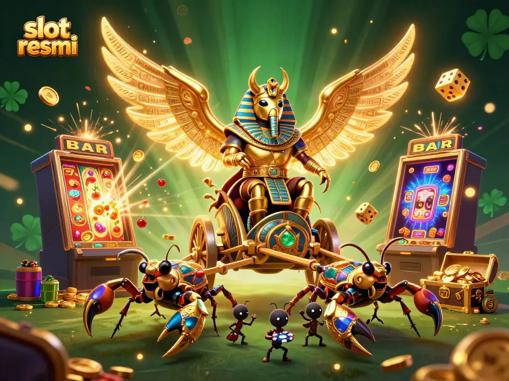 Experience the excitement of slot resmi with a dynamic casino scene featuring rich 3D characters and jackpot elements.
