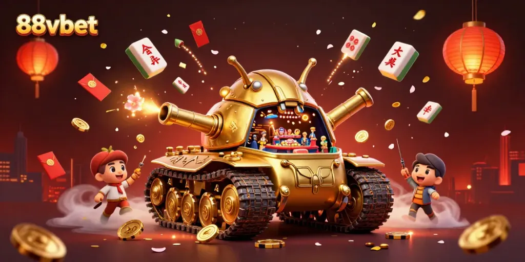 Experience the vibrant 88vbet casino atmosphere with a dynamic golden beetle tank full of mini games and celebrations.