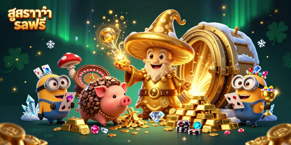 Engage with สูตรบาคาร่าsaฟรี strategies at a lively casino scene featuring gold and gems.