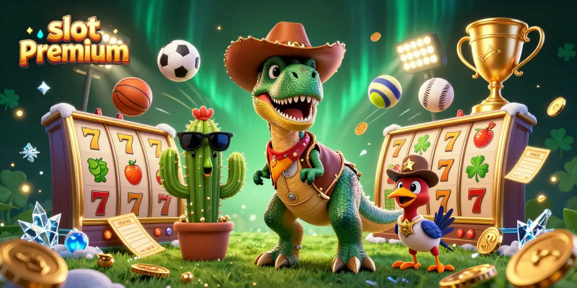 Experience thrilling action with slot premium gaming alongside a cowboy dinosaur and friends!