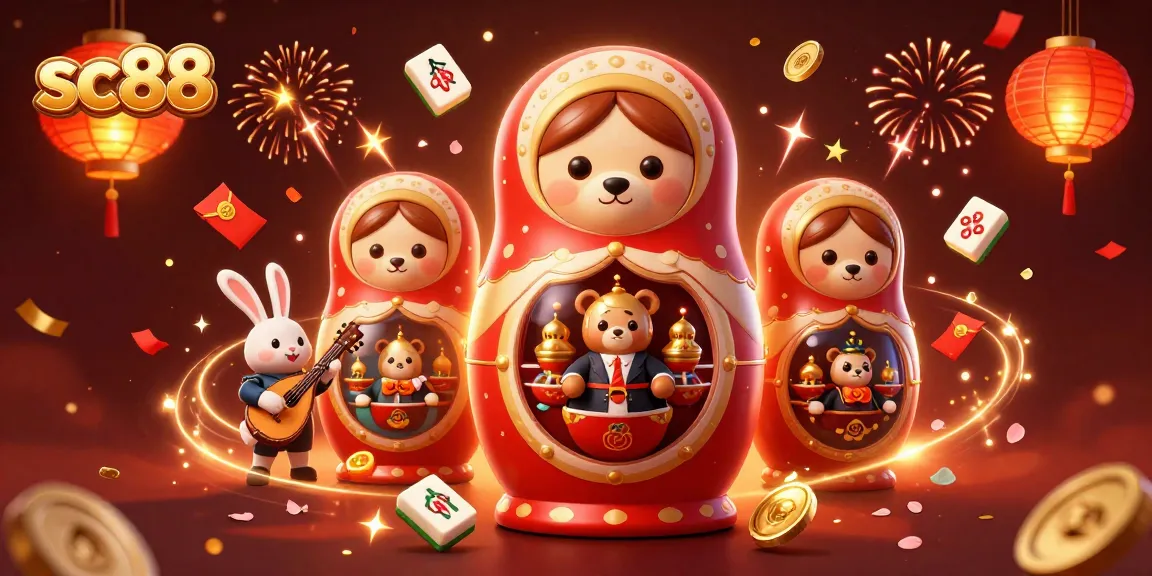 Experience festive gameplay with sc88, showcasing a dynamic casino-themed 3D scene.