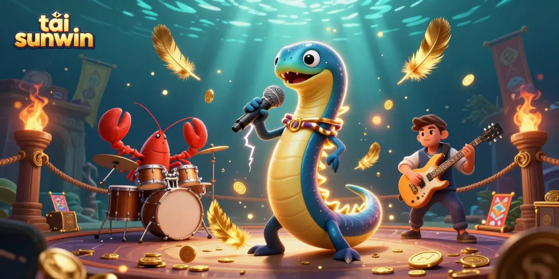 Experience the thrill of tải sunwin with this dynamic underwater casino scene featuring vibrant characters.