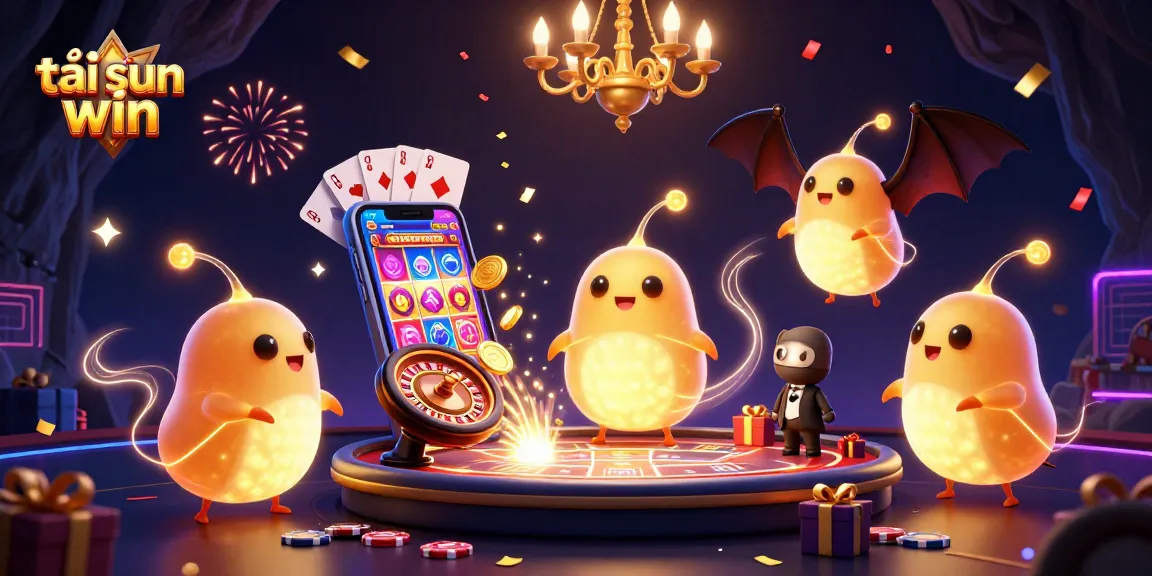 Engage in thrilling casino fun with tải sun win, showcasing vibrant glowworms and exciting game elements.