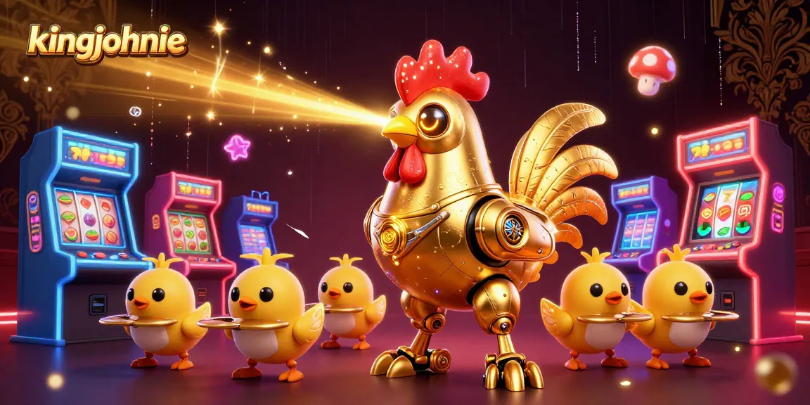 Engage with kingjohnnie for an exhilarating gaming experience featuring retro-futuristic robots.